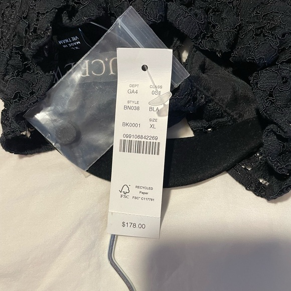 NWT J. Crew black lace ruffle neck dress XL - Picture 12 of 12